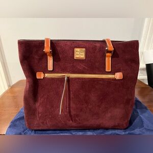 Dooney & Bourke Suede Shopper Bag - Wine